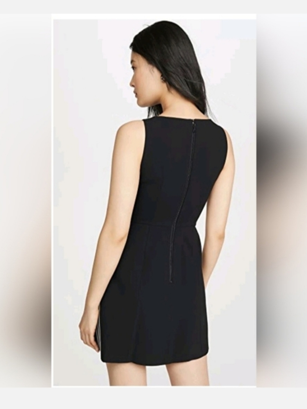 Alice + Olivia lindysey Black crew neck Mini Dress with White Stripes Size 10 - Picture 8 of 16
